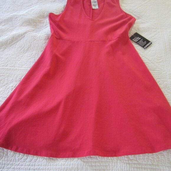 Express Dress M Red Front Keyhole Cut Out A-Line Skater - Picture 4 of 6